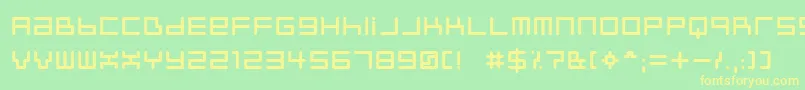 Neustyl-fontti – keltaiset fontit vihreällä taustalla