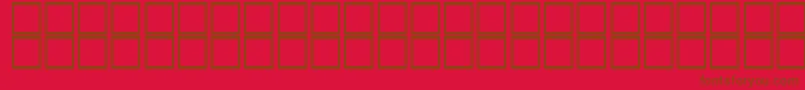 フォントKufiItalic – 赤い背景に茶色の文字