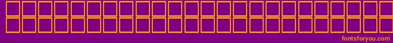 KufiItalic-fontti – oranssit fontit violetilla taustalla