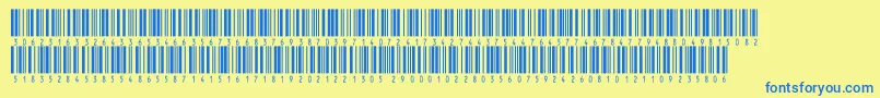 Inthrp48dltt-Schriftart – Blaue Schriften auf gelbem Hintergrund