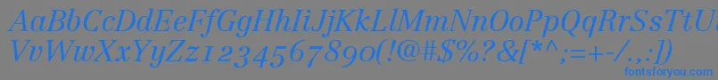 LinotypeCentennial46LightItalicOldstyleFigures Font – Blue Fonts on Gray Background