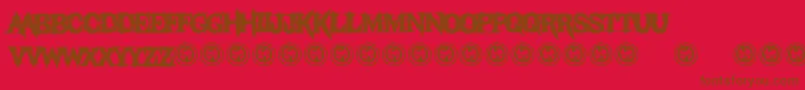 Blackdahlia-Schriftart – Braune Schriften auf rotem Hintergrund