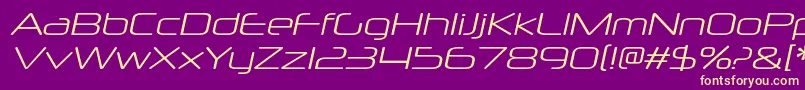 NeuropolxltItalic Font – Yellow Fonts on Purple Background