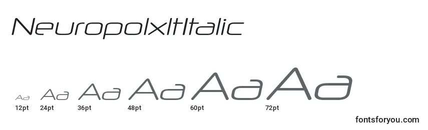 NeuropolxltItalic Font Sizes