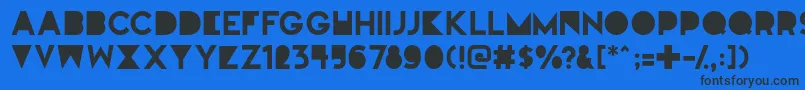 Fullmoononmars-Schriftart – Schwarze Schriften auf blauem Hintergrund