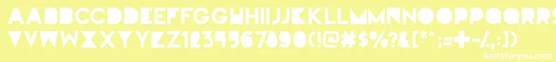 Шрифт Fullmoononmars – белые шрифты на жёлтом фоне