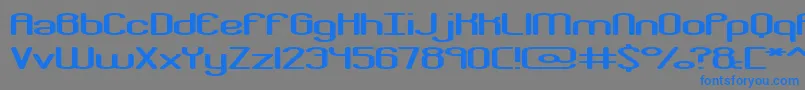 フォントCrackdownR2Brk – 灰色の背景に青い文字