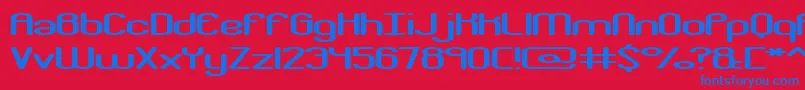 CrackdownR2Brk-Schriftart – Blaue Schriften auf rotem Hintergrund