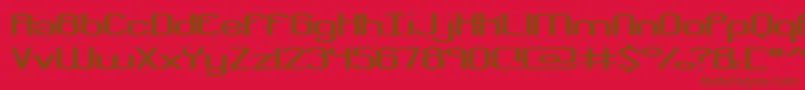 Fonte CrackdownR2Brk – fontes marrons em um fundo vermelho