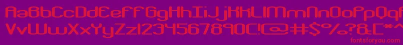 Czcionka CrackdownR2Brk – czerwone czcionki na fioletowym tle