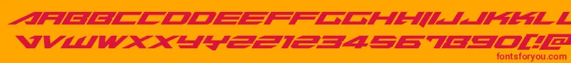 Tarrgetexpandital Font – Red Fonts on Orange Background