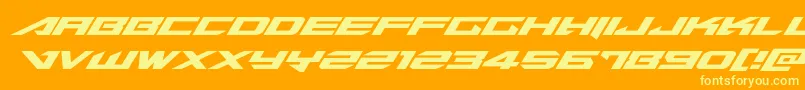 Tarrgetexpandital Font – Yellow Fonts on Orange Background