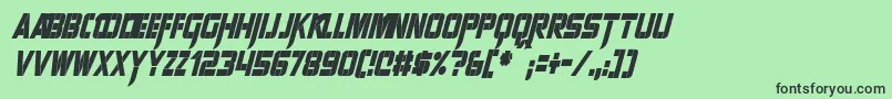 SharpAvienneCondensedItalic Font – Black Fonts on Green Background