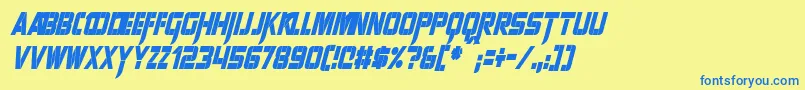 SharpAvienneCondensedItalic Font – Blue Fonts on Yellow Background