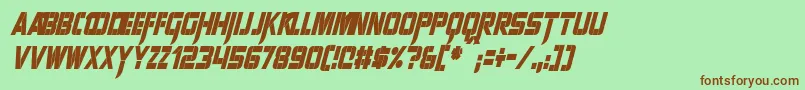 SharpAvienneCondensedItalic Font – Brown Fonts on Green Background