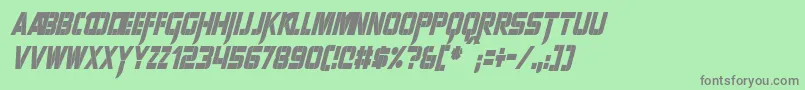 SharpAvienneCondensedItalic Font – Gray Fonts on Green Background