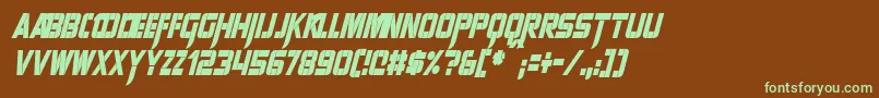 SharpAvienneCondensedItalic Font – Green Fonts on Brown Background