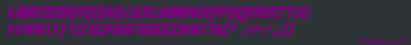 SharpAvienneCondensedItalic Font – Purple Fonts on Black Background