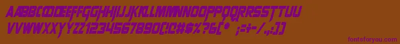 SharpAvienneCondensedItalic Font – Purple Fonts on Brown Background