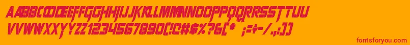 SharpAvienneCondensedItalic Font – Red Fonts on Orange Background