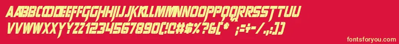 SharpAvienneCondensedItalic Font – Yellow Fonts on Red Background