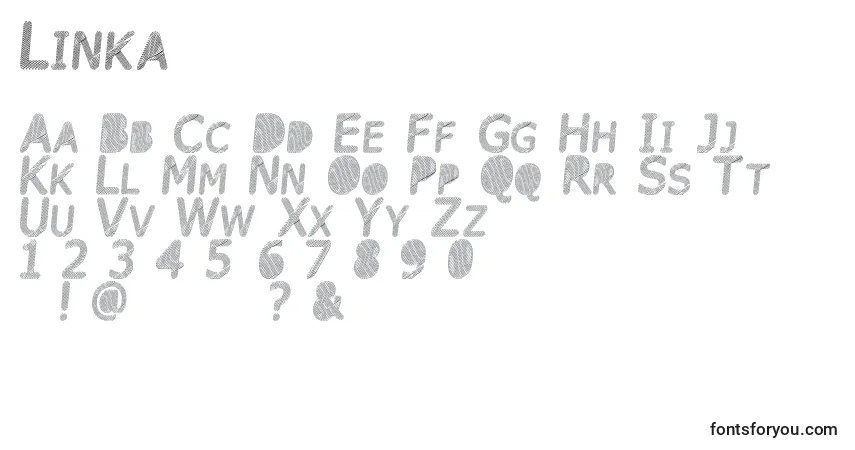 Шрифт Linka – алфавит, цифры, специальные символы