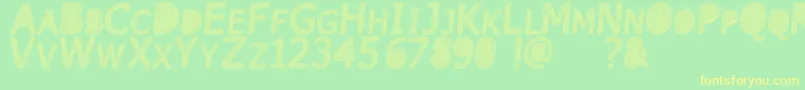 Fonte Linka – fontes amarelas em um fundo verde