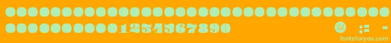 PompadourBlack-Schriftart – Grüne Schriften auf orangefarbenem Hintergrund