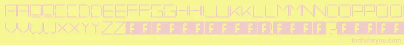 FadeAway-fontti – vaaleanpunaiset fontit keltaisella taustalla
