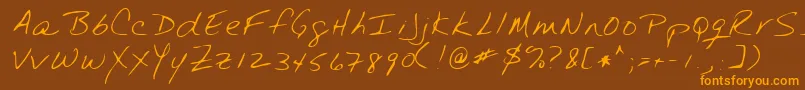 Шрифт YanzelRegular – оранжевые шрифты на коричневом фоне