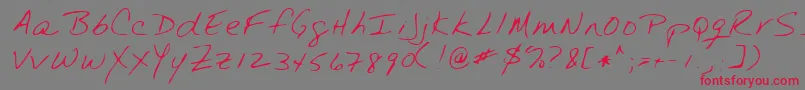 YanzelRegular Font – Red Fonts on Gray Background