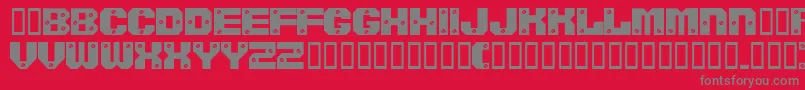 Czcionka Screwedsw – szare czcionki na czerwonym tle