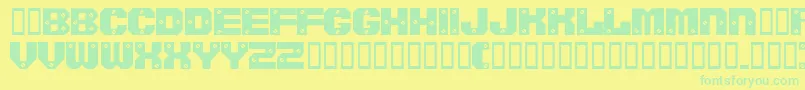 Screwedsw-Schriftart – Grüne Schriften auf gelbem Hintergrund