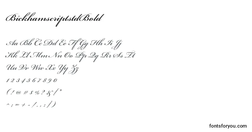 Schriftart BickhamscriptstdBold – Alphabet, Zahlen, spezielle Symbole