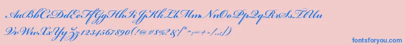 BickhamscriptstdBold-Schriftart – Blaue Schriften auf rosa Hintergrund