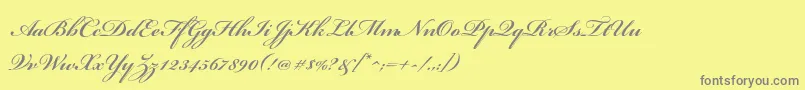 BickhamscriptstdBold Font – Gray Fonts on Yellow Background