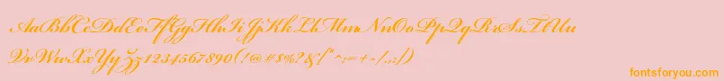 BickhamscriptstdBold Font – Orange Fonts on Pink Background