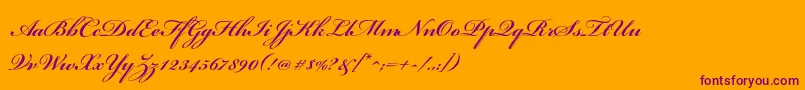 En savoir plus sur la police BickhamscriptstdBold Police BickhamscriptstdBold – polices violettes sur fond orange