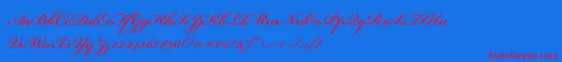 BickhamscriptstdBold Font – Red Fonts on Blue Background