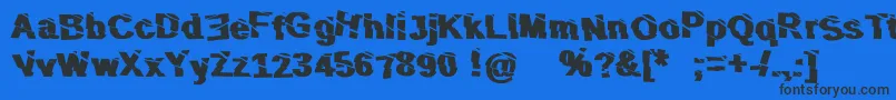 SliceNDice Font – Black Fonts on Blue Background