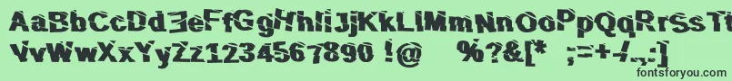 SliceNDice Font – Black Fonts on Green Background