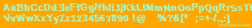 SliceNDice Font – Green Fonts on Orange Background