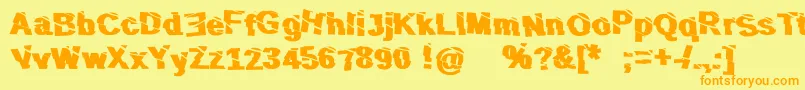 SliceNDice Font – Orange Fonts on Yellow Background
