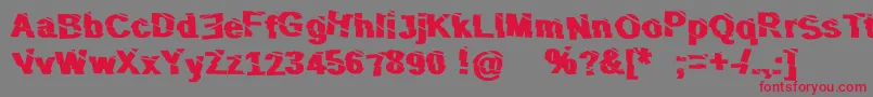 SliceNDice Font – Red Fonts on Gray Background