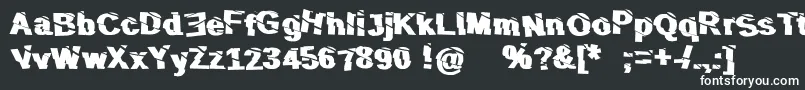 SliceNDice-fontti – valkoiset fontit mustalla taustalla