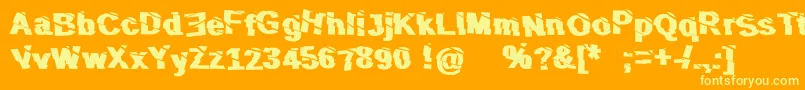 フォントSliceNDice – オレンジの背景に黄色の文字