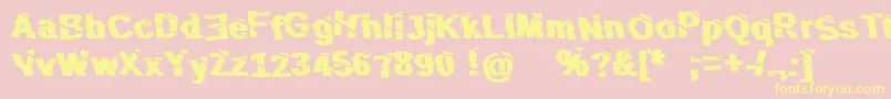 SliceNDice Font – Yellow Fonts on Pink Background