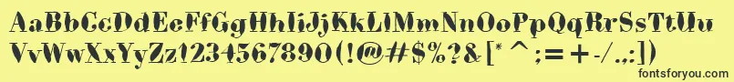 BodoniBrushItc Font – Black Fonts on Yellow Background