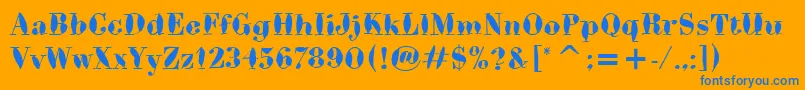 BodoniBrushItc Font – Blue Fonts on Orange Background