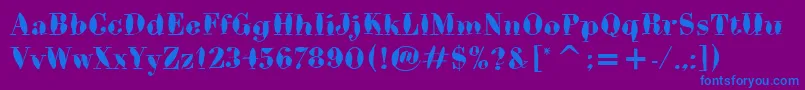 BodoniBrushItc Font – Blue Fonts on Purple Background